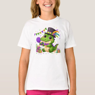 Gelukkig Mardi Gras Alligator T-shirt
