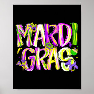 Gelukkig Mardi Gras Carnaval Vette Dinsdag Mannen  Poster