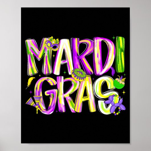 Gelukkig Mardi Gras Carnaval Vette Dinsdag Mannen Poster (Voorkant)