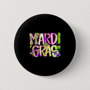 Gelukkig Mardi Gras Carnaval Vette Dinsdag Mannen Ronde Button 5,7 Cm