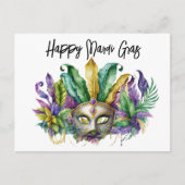 Gelukkig Mardi Gras masker Briefkaart (Voorkant)