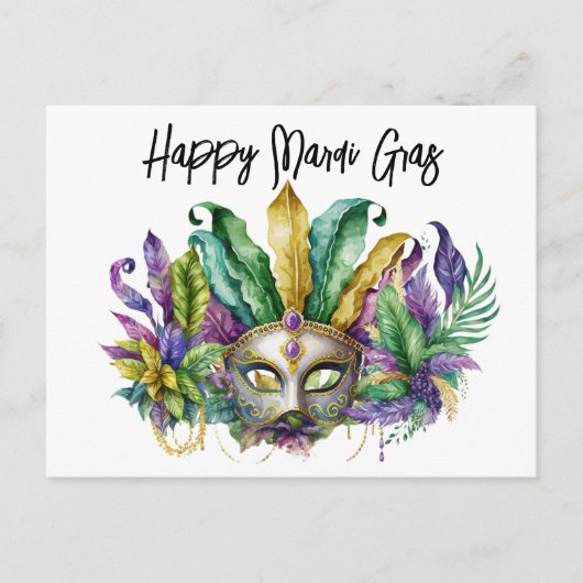 Gelukkig Mardi Gras masker Briefkaart (Voorkant)