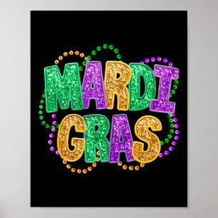 Gelukkig Mardi Gras Vette Dinsdag Carnaval Festiva Poster