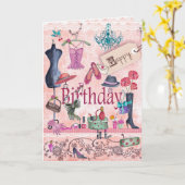 Gelukkig Materiaal | van Girly van de Verjaardag Kaart (Gele Bloem)