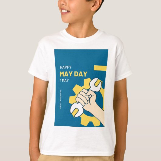 Gelukkig mei-dag ontwerp t-shirt (Voorkant)