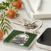 Gelukkig Meisje bloemen t-shirt Sleutelhanger (Voorkant Rechts)