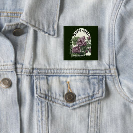 Gelukkig Meisje bloemen t-shirt Vierkante Button 5,1 Cm