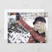 Gelukkig meisje dat kerstboom versiert briefkaart (Voorkant / Achterkant)