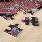 Gelukkig meisje dat kerstboom versiert legpuzzel (Zijkant)