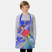 Gelukkig Meisje en Lente Vogels Schort (Gedragen)