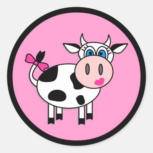 Gelukkig Meisje Koe Stickers (Voorkant)