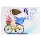 Gelukkig Meisje met Fiets Cadeautas (Achterkant)
