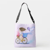 Gelukkig meisje met fiets crossbody tas (Achterkant)