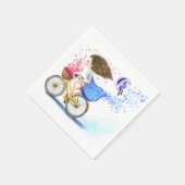 Gelukkig Meisje met Fietsservetten Servet (Hoek)