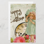 gelukkig meisje met ooster briefpapier (Voorkant / Achterkant)