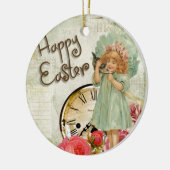 gelukkig meisje met ooster keramisch ornament (Links)