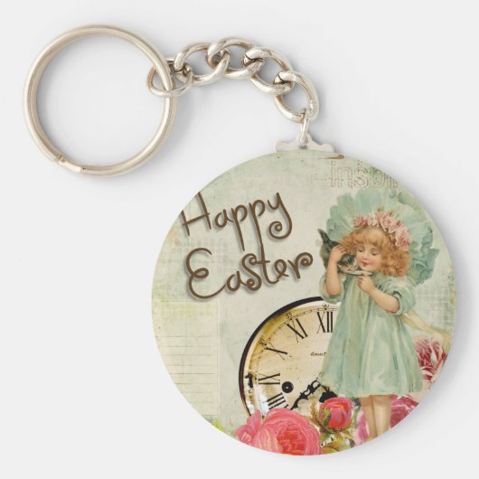 gelukkig meisje met ooster sleutelhanger (Voorkant)