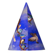 Gelukkig meisje met vogels - Geluk Feesthoedjes (Achterkant)