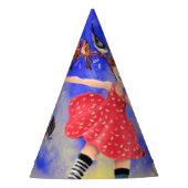 Gelukkig meisje met vogels - Geluk Feesthoedjes (Voorkant)