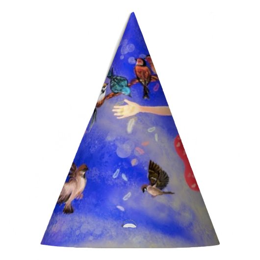 Gelukkig meisje met vogels - Geluk Feesthoedjes (Links)