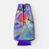 Gelukkig meisje met vogels - Geluk - Flesjeskoeler (Achterkant)