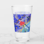 Gelukkig meisje met vogels - Geluk Glas (Achterkant)