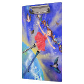 Gelukkig meisje met vogels - Geluk - Joy Klembord (Links)