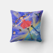 Gelukkig meisje met vogels - Geluk - Joy Kussen (Achterkant)