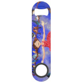 Gelukkig meisje met vogels - Geluk Speed Flessenopener (Achterkant)