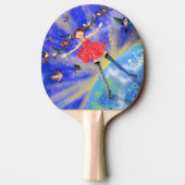 Gelukkig meisje met vogels - Geluk Tafeltennisbatje (Achterkant)