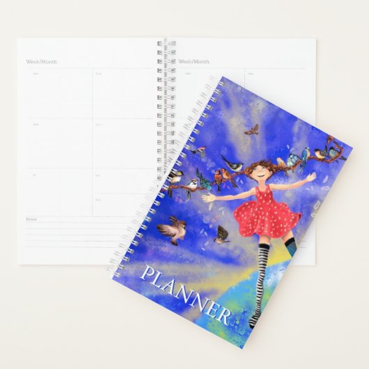 Gelukkig Meisje met Vogels Planner (Display)
