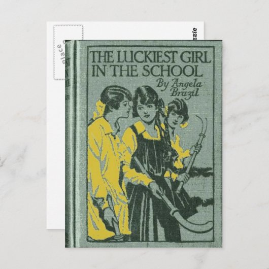 Gelukkig meisje op school briefkaart (Voorkant / Achterkant)