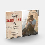 Gelukkig Meisje Pap Waterverf Vaderdag Fotoblokken (Links)