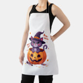 Gelukkig Meow-a-ween - Knuffel Kat Heks Pompoen - Schort (Insitu)