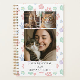 Gelukkig Meow Jaar 2026 Aangepaste Foto Huisdierli Planner