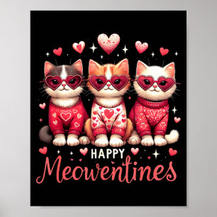 Gelukkig Meowentines Grappige Schattige Valentijns Poster