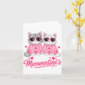 Gelukkig Meowentine's Lief Cute Romantische Katten Kaart (Gele Bloem)