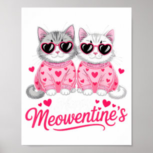 Gelukkig Meowentine's Lief Cute Romantische Katten Poster