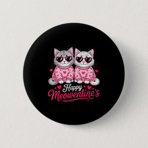 Gelukkig Meowentine's Lief Cute Romantische Katten Ronde Button 5,7 Cm