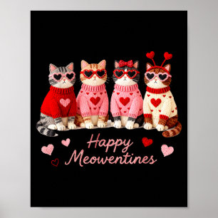 Gelukkig Meowentines Mooie Kat Valentijn Liefde Ha Poster