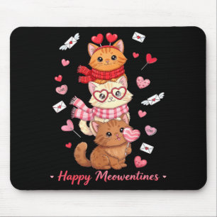 Gelukkig Meowentines Schattig Valentijnsdag Katten Muismat