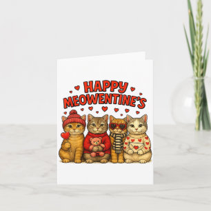 Gelukkig Meowentines Schattige Valentijnsdag Katte Kaart
