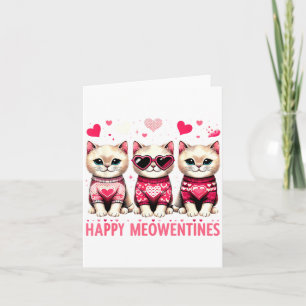 Gelukkig Meowentines Schattige Valentijnsdag Katte Kaart
