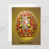 Gelukkig Met de hand geschilderd Roemeens Ei 5 van Feestdagenkaart (Voorkant / Achterkant)