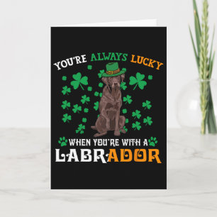 Gelukkig Met Een Chocolade Labrador Hond St Patric Kaart