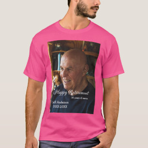 Gelukkig met je pensioen voeg naam foto jaren dien t-shirt