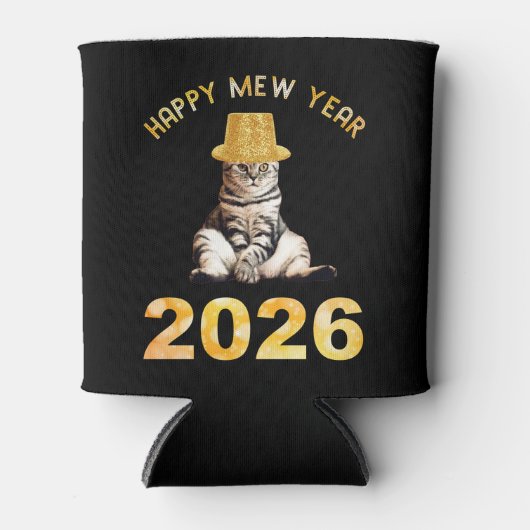 Gelukkig Mew Jaar 2026 Blikjeskoeler (Voorkant)