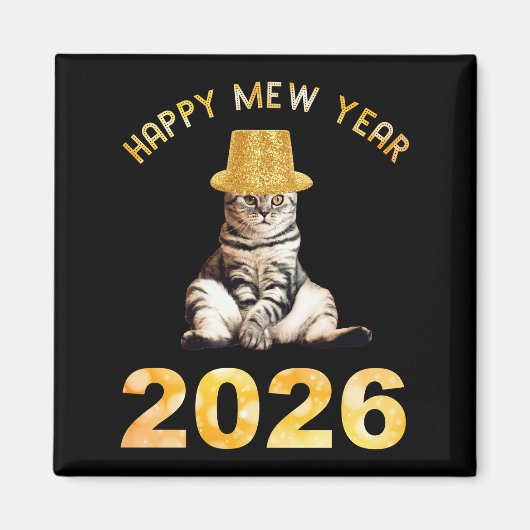 Gelukkig Mew Jaar 2026 Magneet (Voorkant)