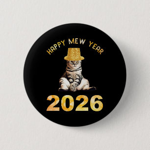 Gelukkig Mew Jaar 2026 Ronde Button 5,7 Cm