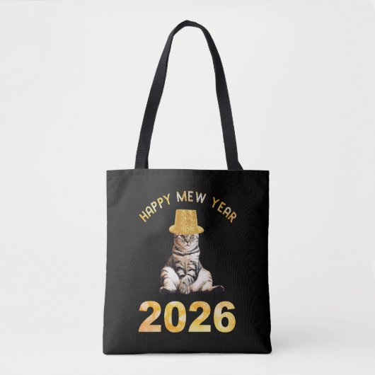 Gelukkig Mew-jaar 2026 Tote Bag (Voorkant)